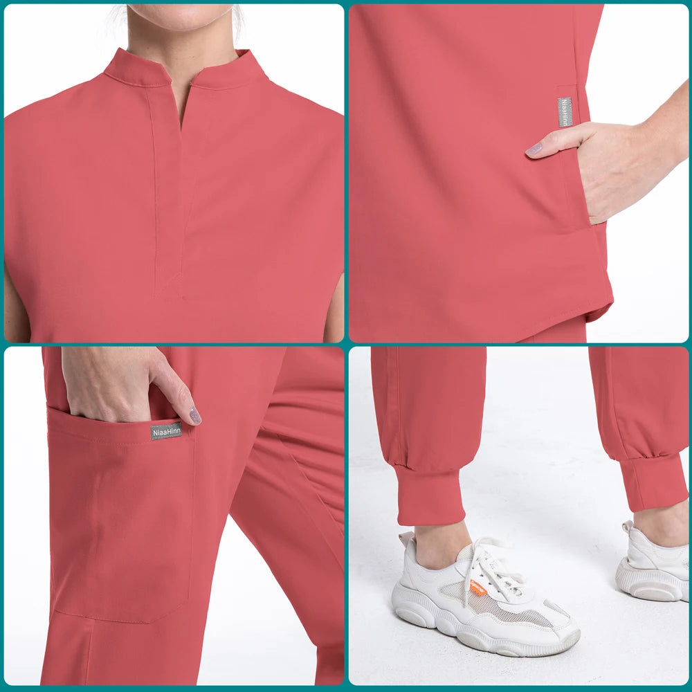 š©āāļø Jogger Sports Suit - High-Quality Solid Color Medical Scrubs | Women's Nurse Uniform š©āāļø