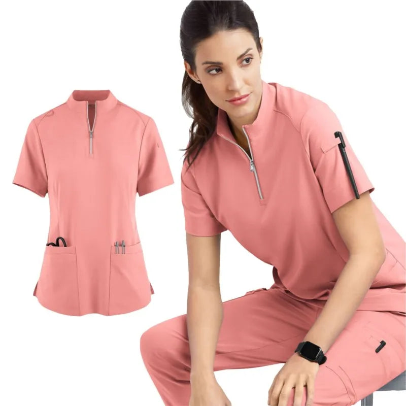 👩‍⚕️ Unisex V-Neck Medical Scrubs Set | Short Sleeve Nurse Uniform 👨‍⚕️